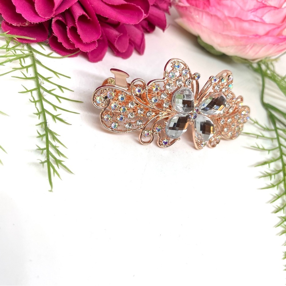 NEW⚜️Butterfly Crystal Embellished Hair Clip - Picture 3 of 5